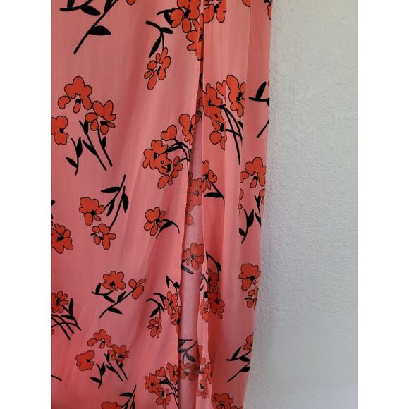 Topshop Women's Ruched Cherry‎ Blossom Side Slit Skirt in Pink size 8 #P3 - Picture 6 of 6